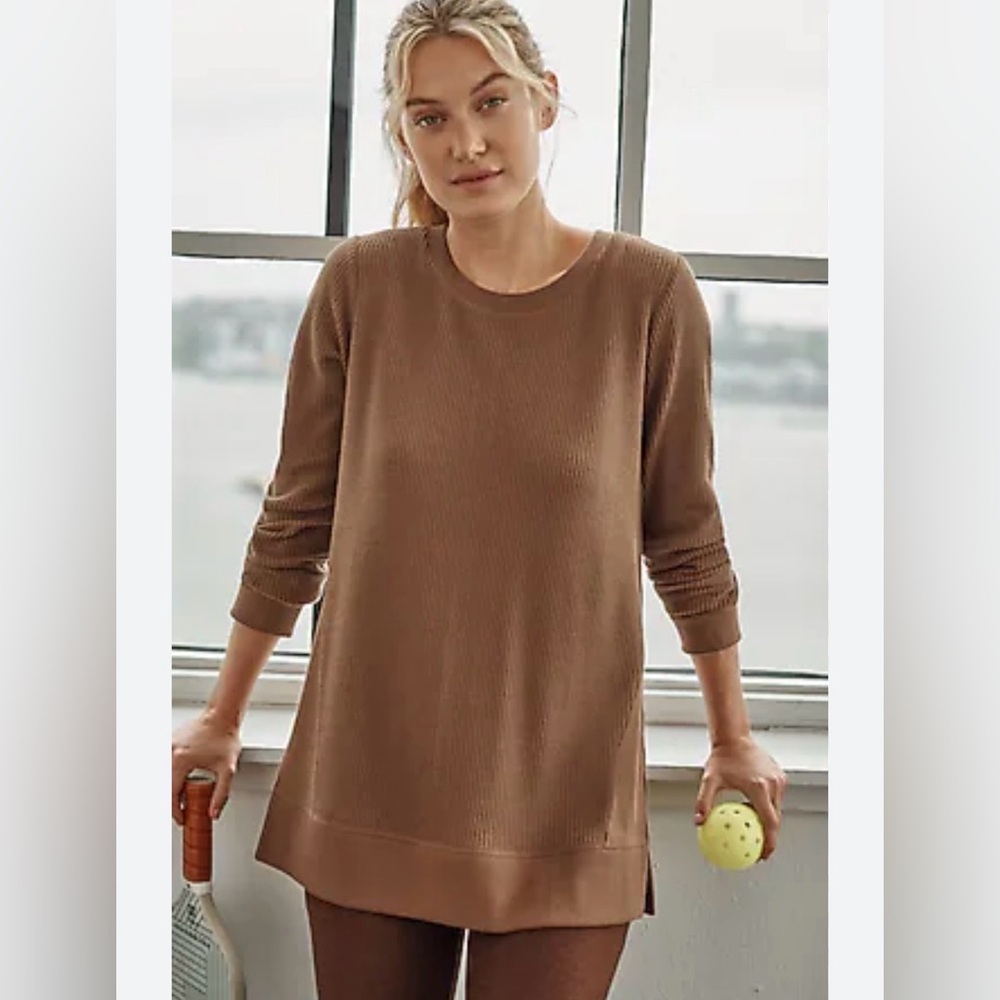 J. Jill Tan Cotton Knit Over Sized Sweater (Size: Large)
